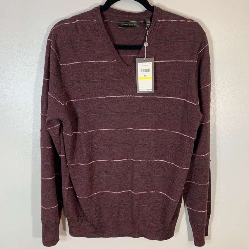 Wool Sweater Joseph Abboud Dark Plum Size Medium